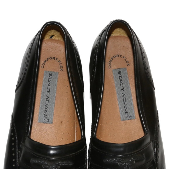 Stacy Adams Sz 11 M Black Comfort-flex Wing Tip main image 6